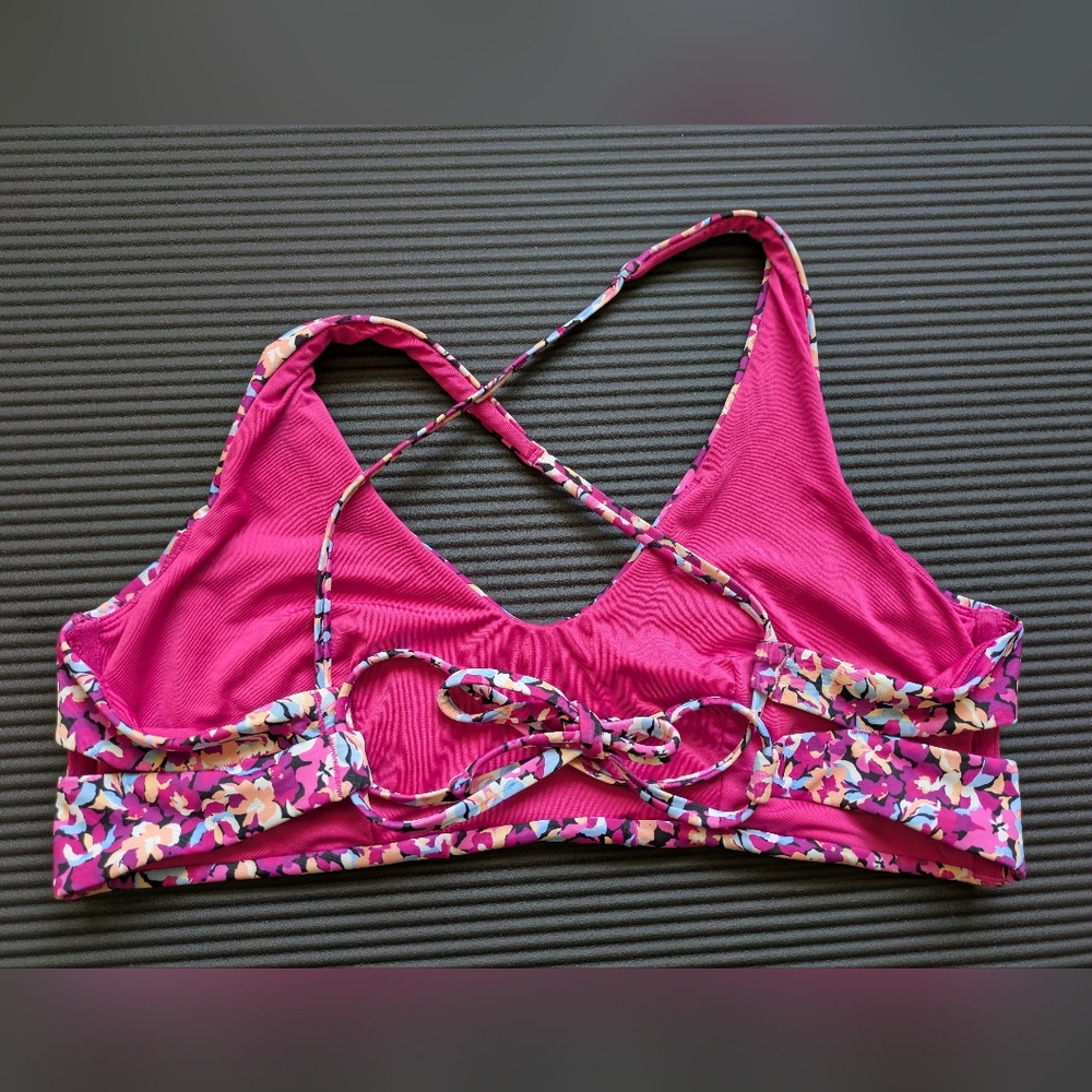 Athleta Women's Bikini Set ELYSIAN FLORAL PINK Top And Bottom Size XL EUC - Picture 9 of 12